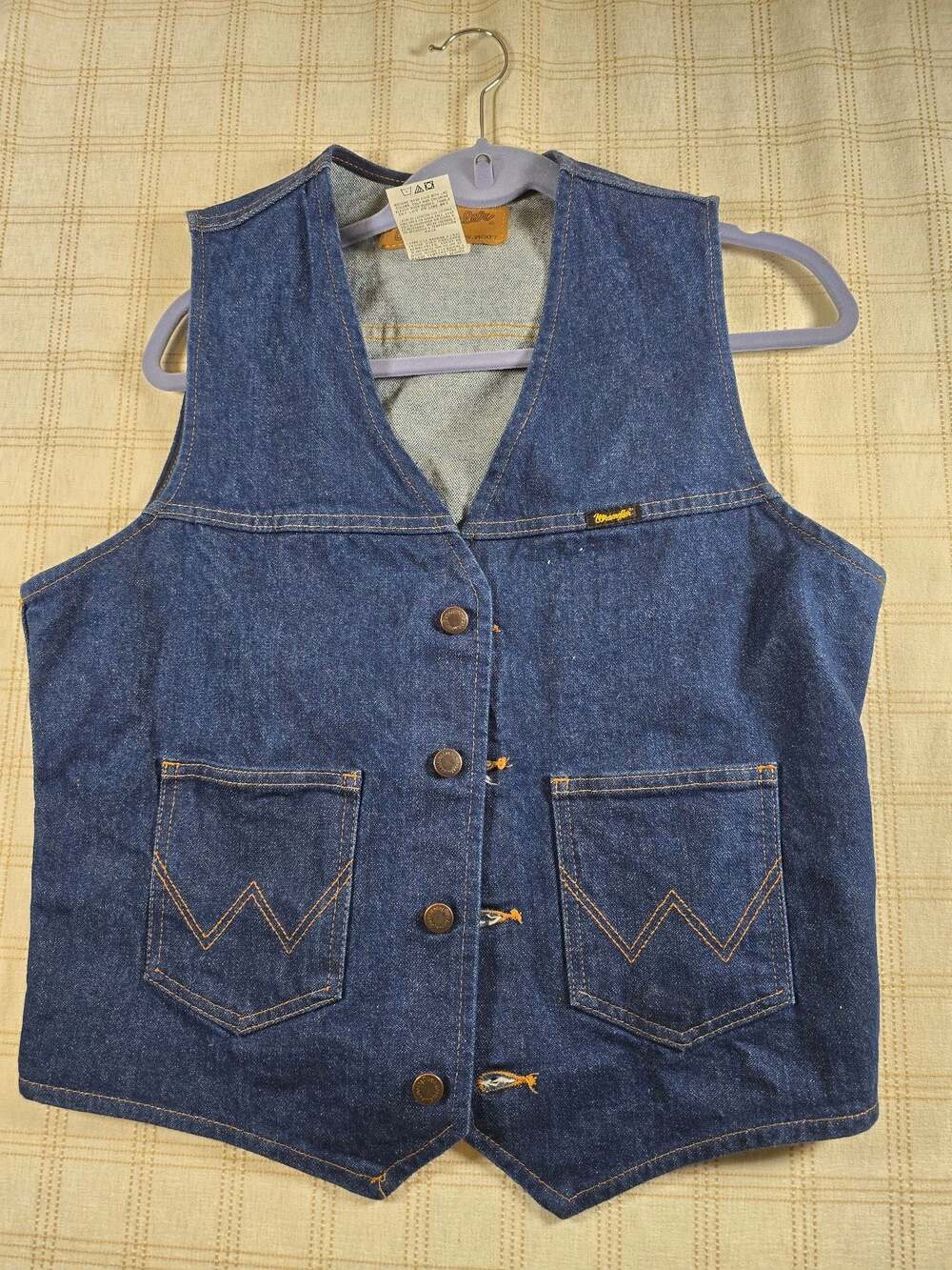Wrangler Blue Denim Western Vest Men's Medium 74130PW